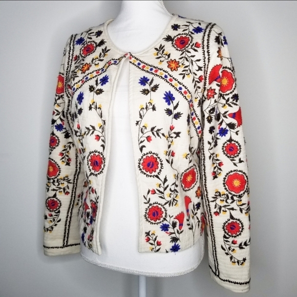*SOLD* MAEVE ANTHRO CROP EMBROIDERED JACKET - Picture 2 of 5